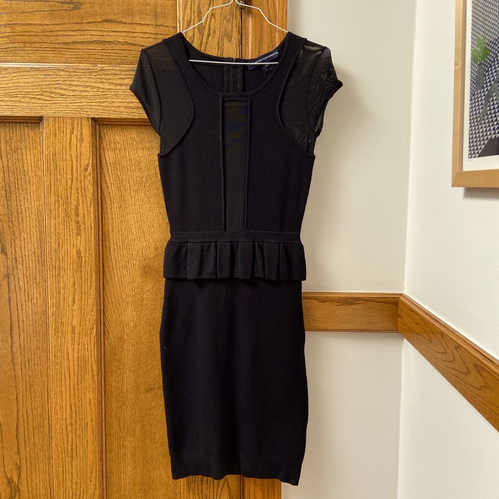 French Connection Black Dress with Peplum